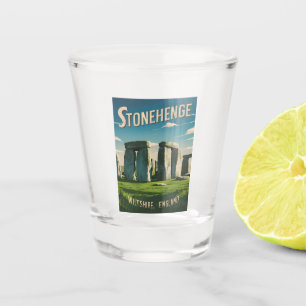 Verre A Shot Voyage Rétro Stonehenge Angleterre Graphique Vinta