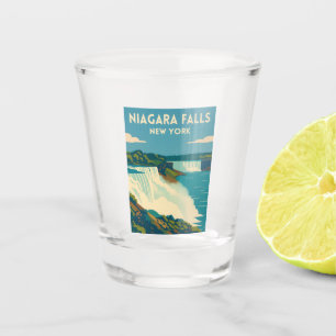 Verre A Shot Voyage Rétro Vintage Chutes du Niagara New York