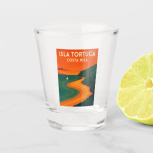 Verre A Shot Voyage Rétro Vintage Costa Rica Isla Tortuga