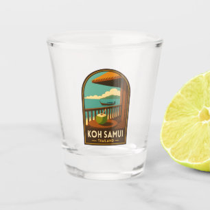 Verre A Shot Voyage Vintage Koh Samui Île Thaïlande Rétro