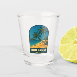 Verre A Shot Voyage Vintage Koh Samui Thaïlande Plage Rétro