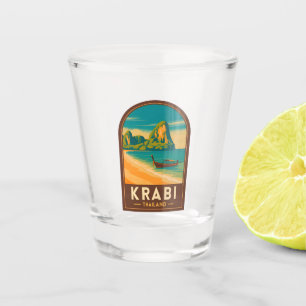 Verre A Shot Voyage Vintage Krabi Thaïlande Plage de Railay Rét