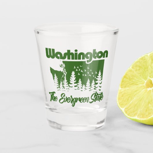 Verre A Shot Washington L'Etat À feuillage persistant (Devant)