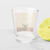 Verre A Shot Western Rustic Mariage Pays Vache Taureau crâne (Dos)