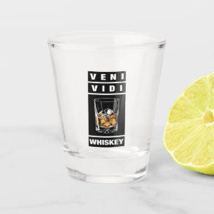 Verre A Shot Whiskey Veni Vidi Citation Drôle Pour Les Amateu