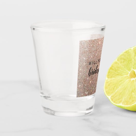 Verre A Shot WIll You Be My Bridesmaid - Rose Gold Glitter (Gauche)