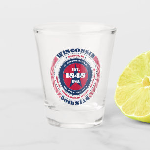 Verre A Shot Wisconsin 30th Star Patriotic Shot verre