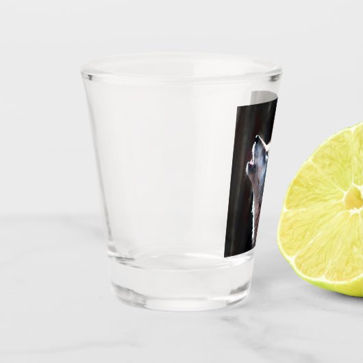 Verre A Shot Wolf Howling Loup solitaire (Gauche)