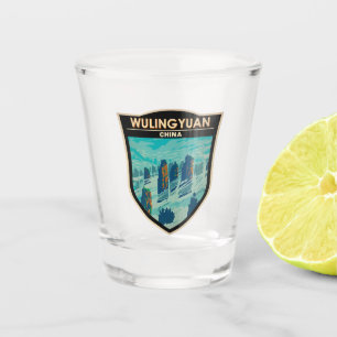Verre A Shot Wulingyuan zone Pittoresque Chine Voyage Art Vinta