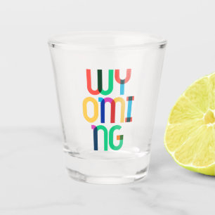 Verre A Shot Wyoming Vintage Retro coloré 80s Pop Art
