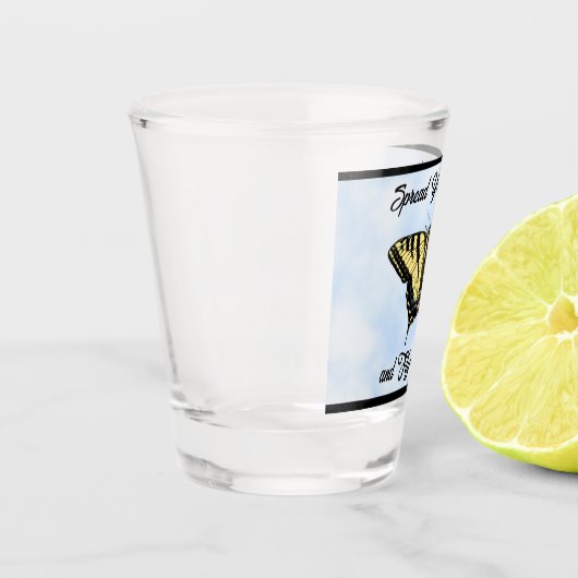 Verre A Shot Yellow Swallowtail Butterfly Blue Sky Personalized (Gauche)