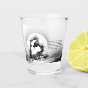 Verre A Shot Yoga Reiki à une jambe King Pigeon Pose Aquarelle