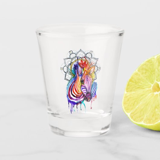 Verre A Shot Zèbre multicolore Avec Mandella (Devant)
