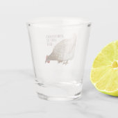 Verre A Shot Zéro nuque Texte gauche avec petit poulet brun (Dos)