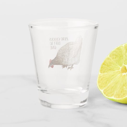 Verre A Shot Zéro nuque Texte gauche avec petit poulet brun (Dos)