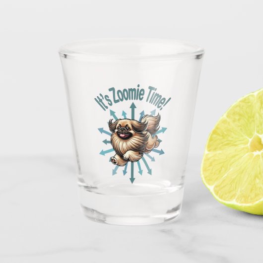 Verre A Shot Zoomie Time Pekingese (Devant)