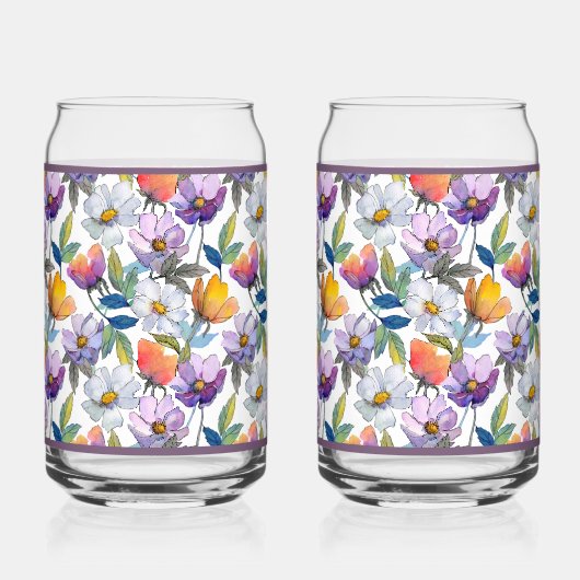 Verre à soda à fleurs violettes (Recto)