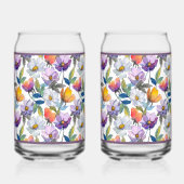 Verre à soda à fleurs violettes (Gauche)