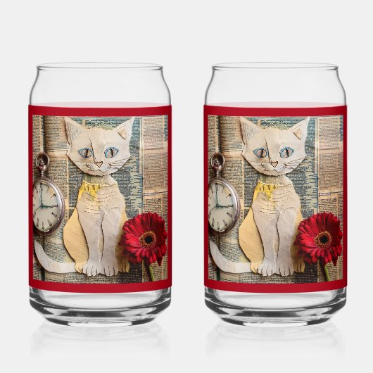 Verre à Soda Chat en Papier (Recto)