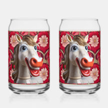 Verre à soda en forme de cheval en céramique