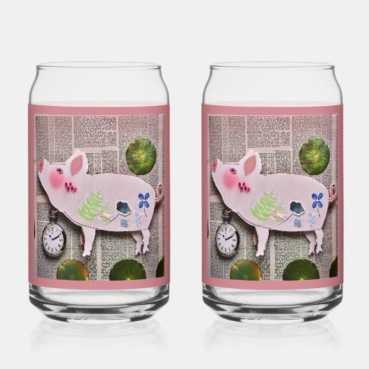 Verre à soda en forme de cochon en papier (Recto)