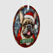 Verre à taches personnalisées Frenchie Xmas (devant)