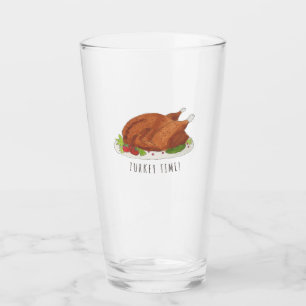 Verre à Thanksgiving drôle de dinde