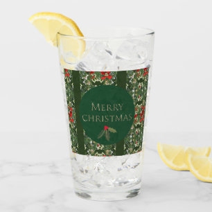 Verre à Tumbler en Verre à Motif de Houx de Noël