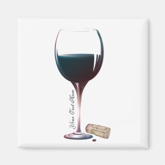 Verre à vin Art logo personnalisé Magnet (Devant)