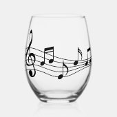Verre à vin avec notes musicales et stave (Recto)