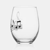 Verre à vin avec notes musicales et stave (Gauche)