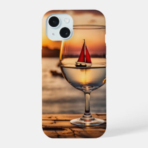 Verre à vin avec voilier