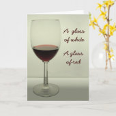 Verre à vin - Carte Anniversaire Belge (Fleur jaune)