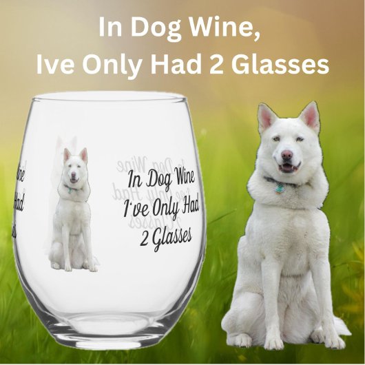 Verre à vin de chien Husky ou verre à roches