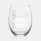 Verre à vin de retraite humoristique (Verso)