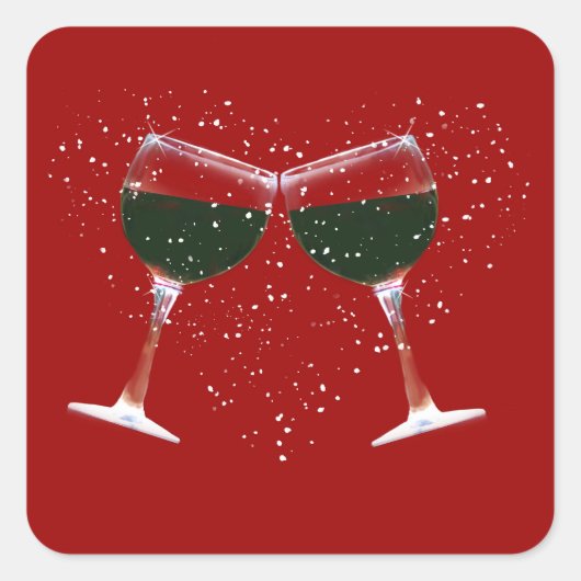 Verre à vin et Stickers Coeur (Devant)