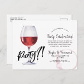 Verre à vin humour | Carte de voeux de célébration (Devant / Derrière)