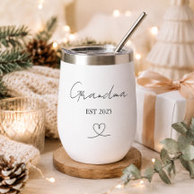 Verre à vin personnalisé année de grand-mère minim