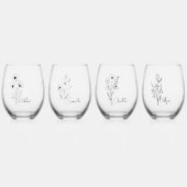 Verre à vin personnalisé pour douches de mariée et (Recto)