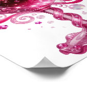 Verre à vin rose argent vibrant impression (Coin)