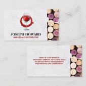 Verre à vin rouge | Carte de visite Corks ouverts (Devant / Derrière)