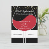Verre à vin rouge Moderne Chic Party Invitations (Debout devant)
