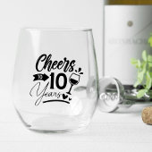 Verre À Vin Sans Pied 10e anniversaire du Mariage Elégante célébration