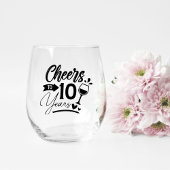 Verre À Vin Sans Pied 10e anniversaire du Mariage Elégante célébration
