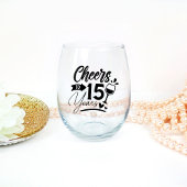 Verre À Vin Sans Pied 15e anniversaire du Mariage Elégante célébration