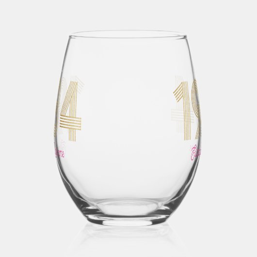 Verre À Vin Sans Pied 1984 Gold Pink 40e anniversaire (Droite)