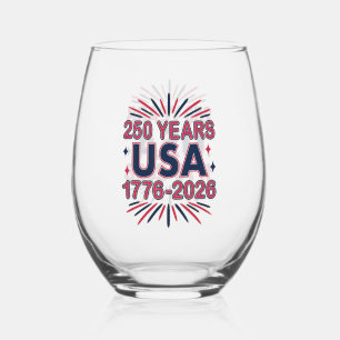 Verre À Vin Sans Pied 250 ans USA Semiquinentenaire 1776-2026