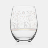 Verre À Vin Sans Pied 2 chats égyptiens avec piramides (Verso)