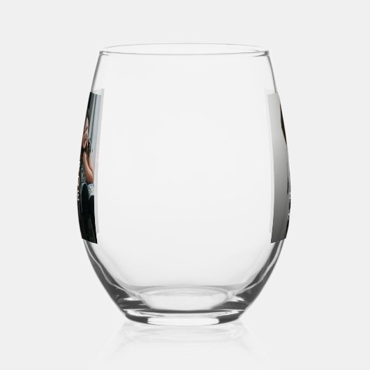Verre À Vin Sans Pied 2 photos personnalisées (Gauche)