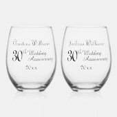 Verre À Vin Sans Pied 30e anniversaire du Mariage Pearl (Recto)